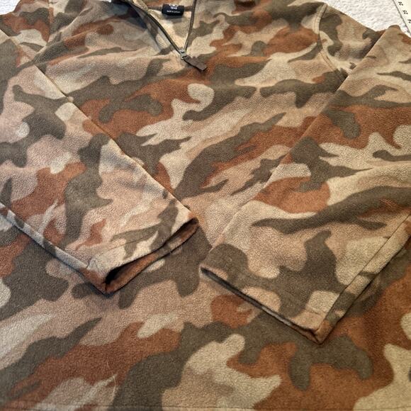 Starter Mens Quarter Zip Fleece Jacket Camouflage Outdoor Hiking Size Medium - Picture 2 of 9